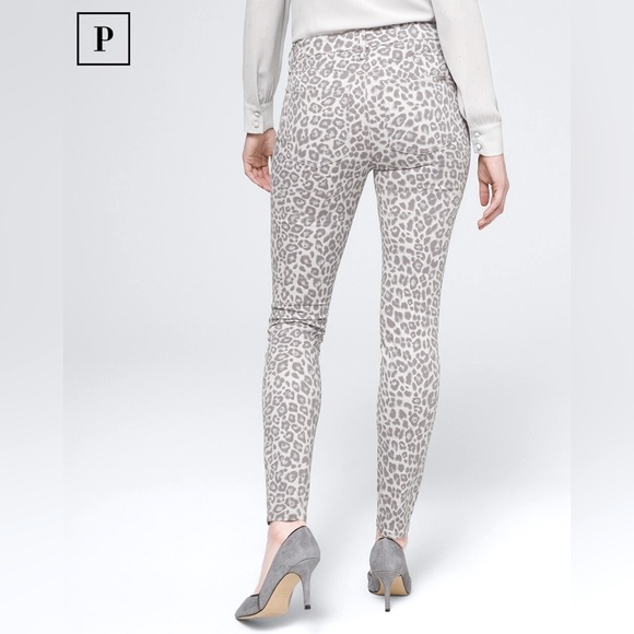 NWT WHBM Curvy Fit Sculpt High-Rise Leopard-Print Skinny Ankle Jeans Grey Sz 10R - Picture 5 of 8